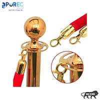 Rope Barrier - Gold (3) Queue Manager, Rope Barrier - Purec Hygiene
